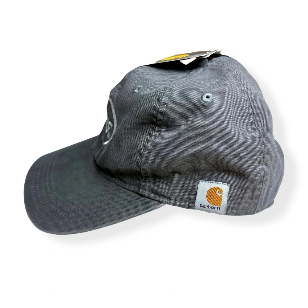 NEW Carhartt Men's Cotton Canvas Hat Adjustable Baseball‎ Cap Gray *Company Logo